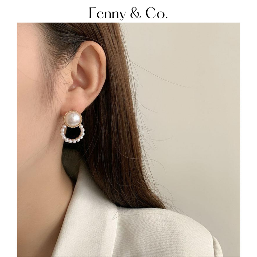 Khuyên Tai Ngọc Trai Đính Hạt Sang Trọng - Thiết Kế Nữ Tính, Tinh Tế  Fenny & Co